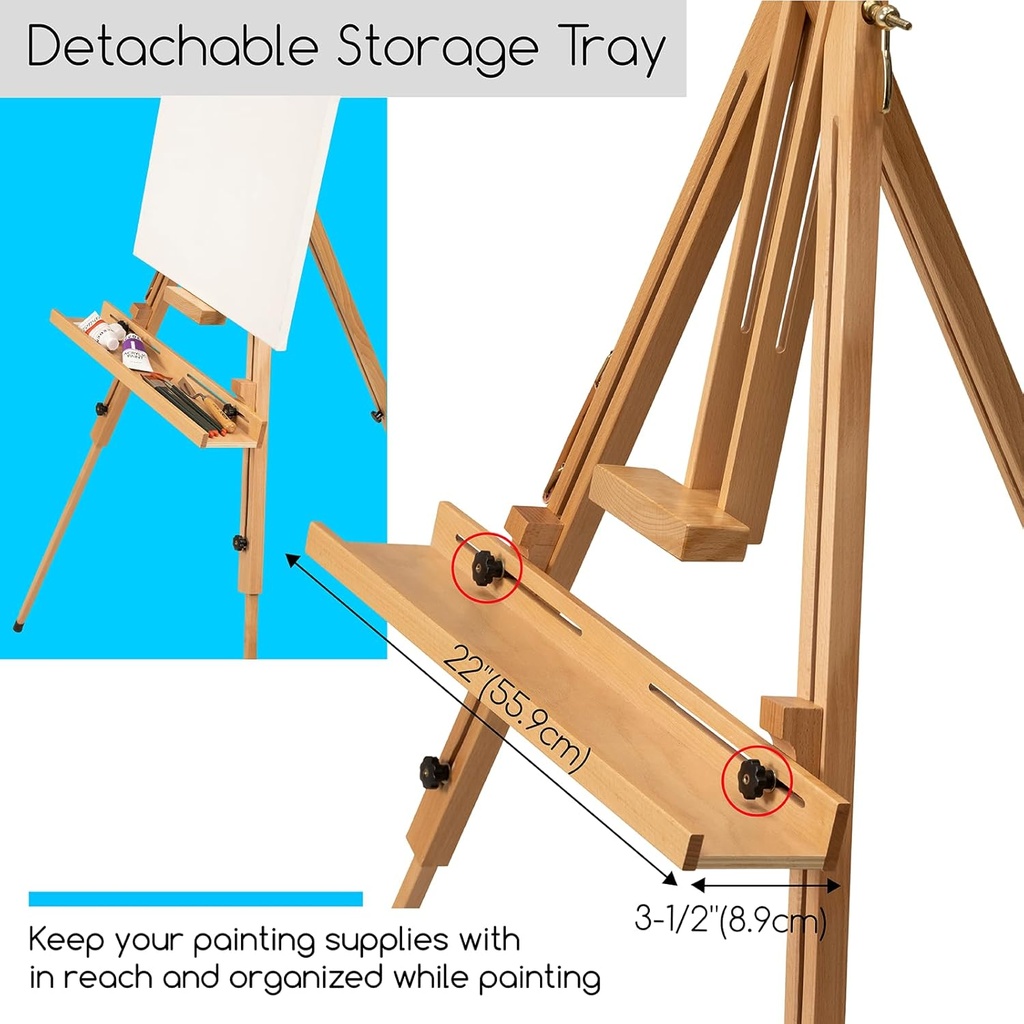 Easel, Tripod Field Painting Easel with Carrying Case