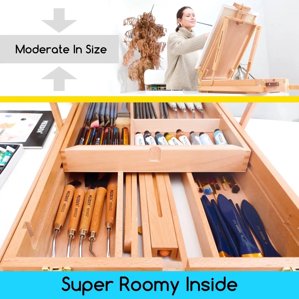 Easel, French Sketchbook easel with wooden palette