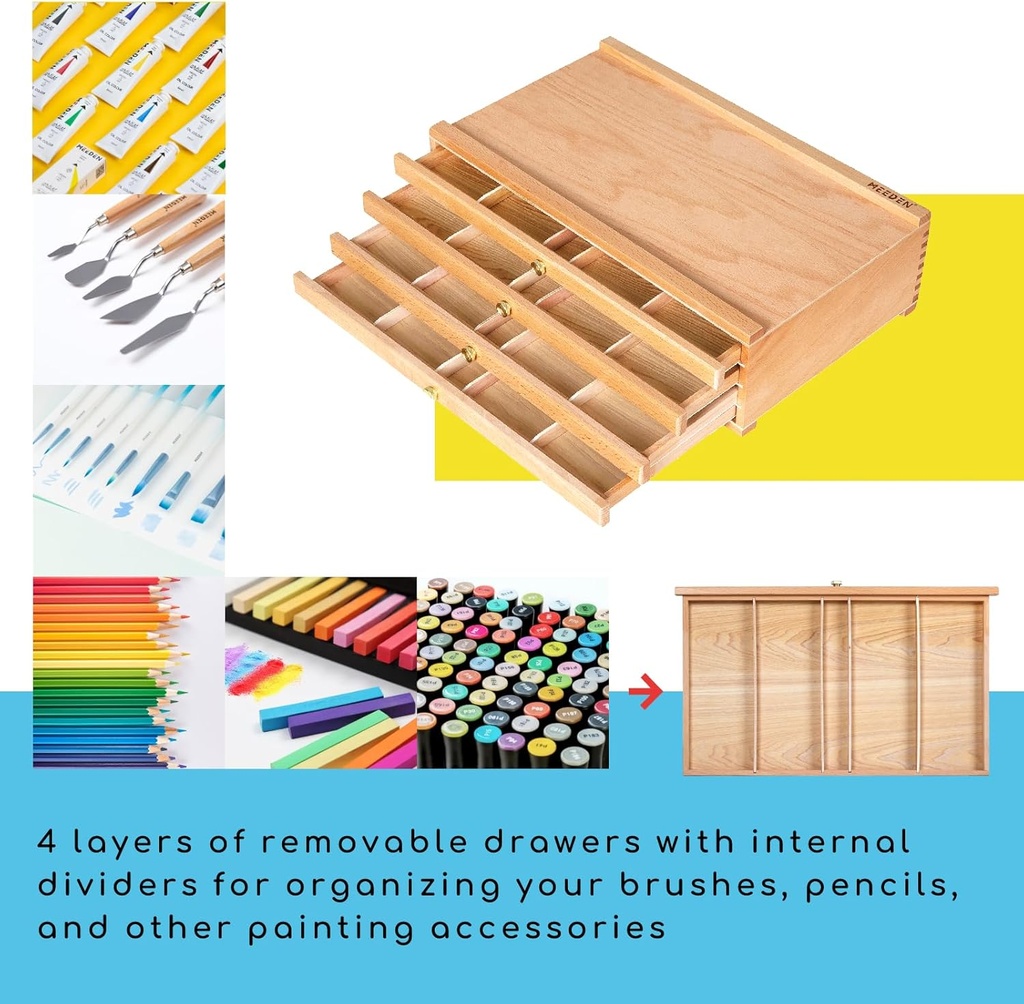 Storage Box, 4-Drawer Wood