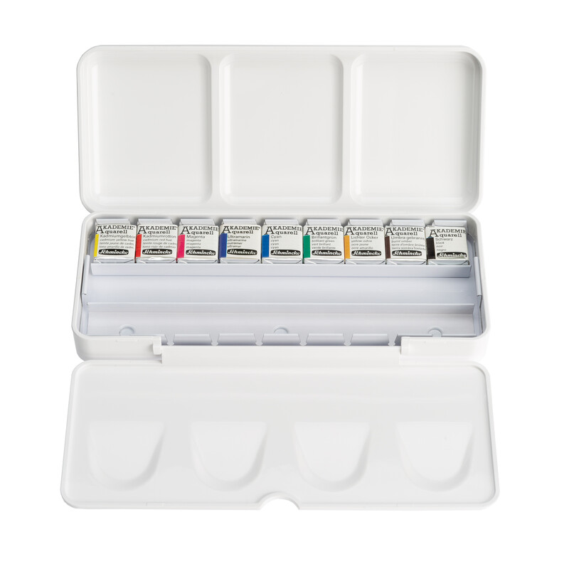 Schmincke, Akademie Aqua plastic Box, 9 x 1/2 pans